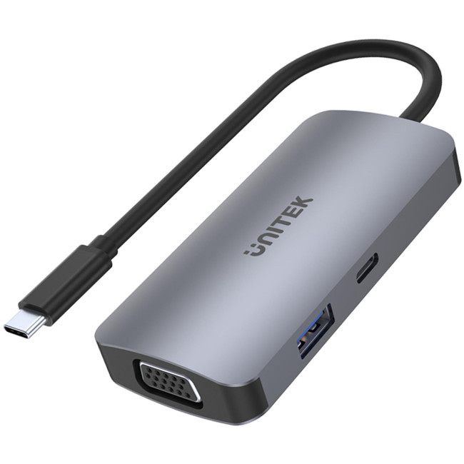 Unitek D1051A Hub USB-C 1xUSB 3.1 Gen1 VGA 2xHDMI PD MST