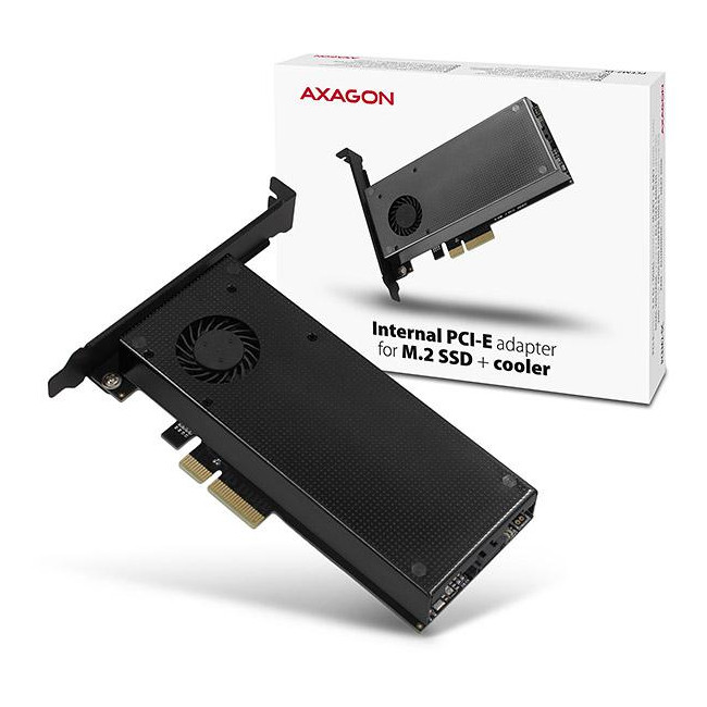 Adapter Axagon PCEM2-DC PCI-E x4 na M.2 NVMe z chłodzeniem