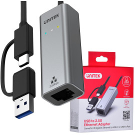 Adapter Unitek U1313C USB-A/C na RJ45 2.5G Ethernet